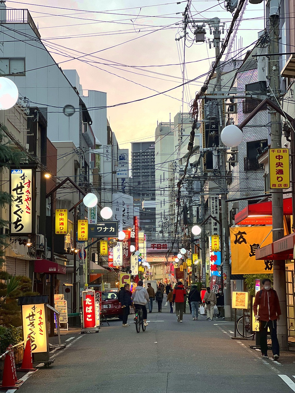 street, shopping street, building, metropolis, osaka, izakaya, evening party, electric wire, kanban, sennichimae central street, japan, travel, cityscape, city, landscape, japan, japan, japan, japan, japan, cityscape